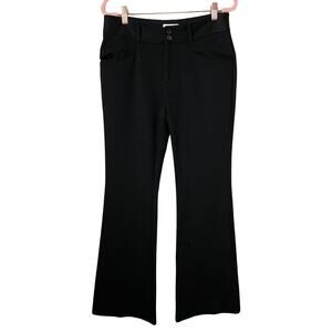 Anthropologie Pants Womens Size 6 Black Essential Trouser Flared Twill Preppy